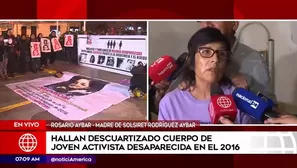 Rosario Aybar, madre de Solsiret Rodríguez. Foto: América TV