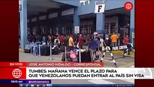 Venezolanos hacen colas en el CEBAF. Foto: América Noticias