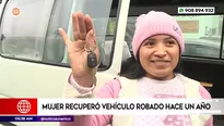 Mujer recuperó vehículo robado hace un año. Foto y video: América Noticias