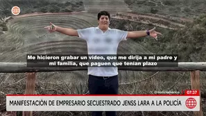 Manifestación de empresario secuestrado Jenss Lara a la Policía. Foto y video: Unidad de investigación