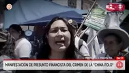 Manifestación del presunto financista del crimen de la China Polo