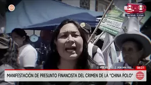 Manifestación del presunto financista del crimen de la China Polo. Foto y video: Unidad de investigación