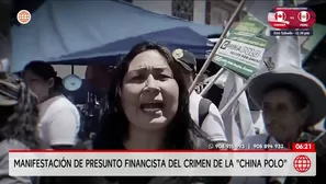 Manifestación del presunto financista del crimen de la China Polo. Foto y video: Unidad de investigación