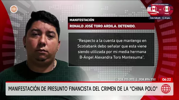 Manifestación del presunto financista del crimen de la China Polo. Foto: Unidad de investigación