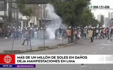 Manifestaciones en Lima: Más de un millón de soles en daños deja marchas violentas - Noticias de tribunal constitucional