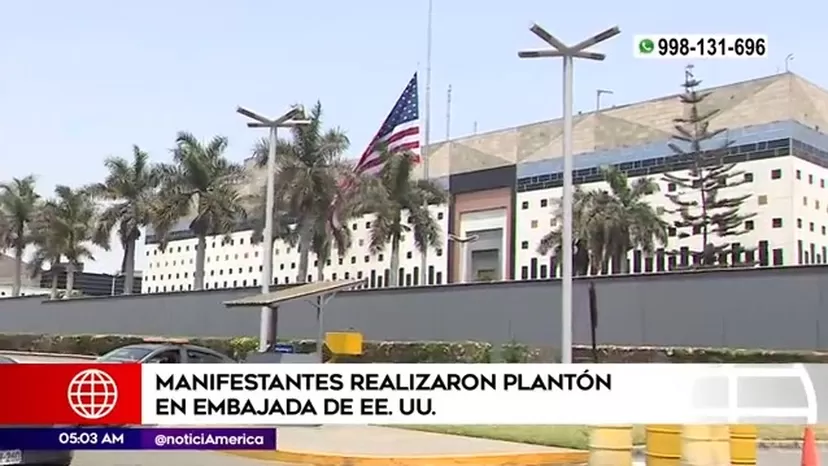 Manifestantes realizaron plantón en embajada de Estados Unidos