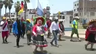 Manifestantes se desplazan por distrito de San Martín de Porres