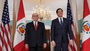 Canciller Hugo de Zela sostuvo reunión bilateral con el secretario de Estado, Marco Rubio, para avanzar en los compromisos de cooperación en seguridad. Foto: Ministerio de Relaciones Exteriores. Video: Canal N