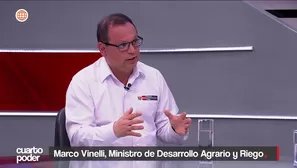 Marco Vinelli, ministro de Desarrollo Agrario y Riego, defiende Escudo de las Américas y pedido de facultades. Video: Cuarto Poder
