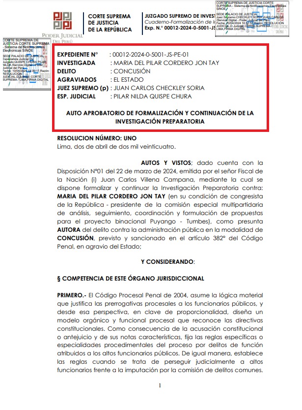 María Cordero: Poder Judicial aprueba formalizar y seguir con investigación por recorte de sueldo