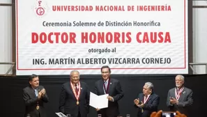 Martín Vizcarra recibe honoris causa de la UNI. Foto: Andina