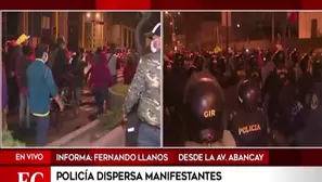 La Policía tuvo que dispersar a los manifestantes a pocos minutos del Toque de queda 