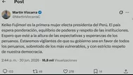 ¿Qué publicó Martín Vizcarra sobre el triunfo de Keiko Fujimori?