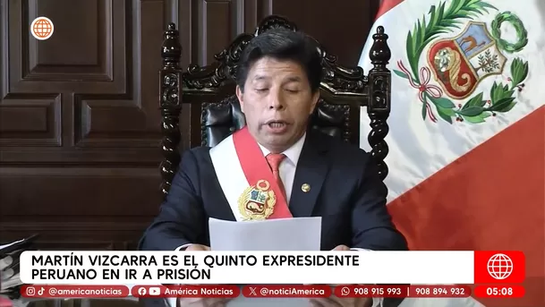 Martín Vizcarra es el quinto expresidente en ir a prisión. Foto: América Noticias
