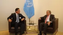 El jefe de Estado se reunió con el secretario general de la ONU. Foto: Presidencia Perú