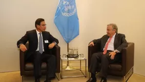 El jefe de Estado se reunió con el secretario general de la ONU. Foto: Presidencia Perú