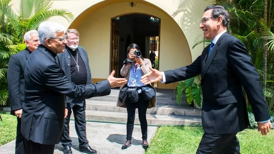 Vizcarra Cornejo fue recibido en la sede del Episcopado. Foto: CEP