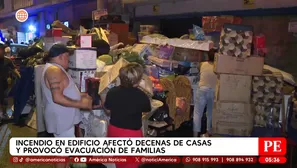 Más de 20 familias duermen en la calle tras incendio en el Cercado de Lima. Foto y video: América Noticias