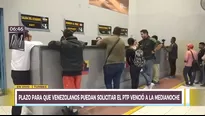 Venezolanos que ingresaron hasta el 31 de octubre podrán tramitar PTP. Foto: captura de TV