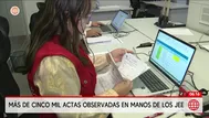 Más de cinco mil actas observadas retrasan resultados finales