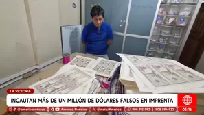 Incautan más de un millón de dólares falsos en imprenta en La Victoria. Foto y video: América Noticias