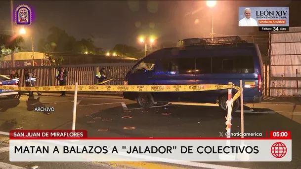 Asesinan a balazos a jalador de colectivos en San Juan de Miraflores. Foto: América Noticias Asesinan a balazos a jalador de colectivos en San Juan de Miraflores. Foto: América Noticias