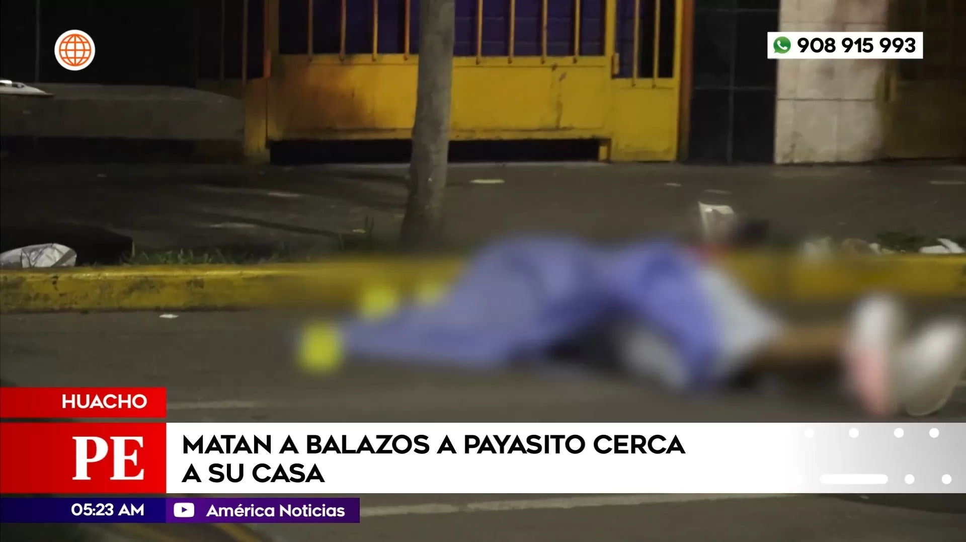 Matan a balazos a payasito cerca de su casa en Huacho. Foto: América Noticias Matan a balazos a payasito cerca de su casa en Huacho. Foto: América Noticias