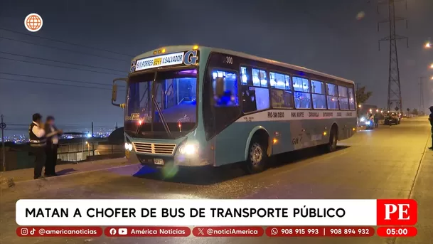 Matan a chofer de bus de transporte público en Villa María del Triunfo. Foto: América Noticias Matan a chofer de bus de transporte público en Villa María del Triunfo. Foto: América Noticias