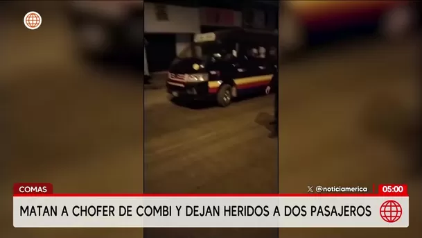 Matan a chofer de combi en Comas. Foto: América Noticias Matan a chofer de combi en Comas. Foto: América Noticias