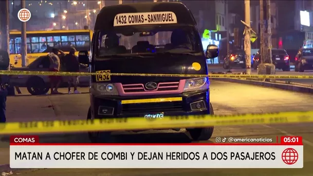 Matan a chofer de combi en Comas. Foto: América Noticias Matan a chofer de combi en Comas. Foto: América Noticias