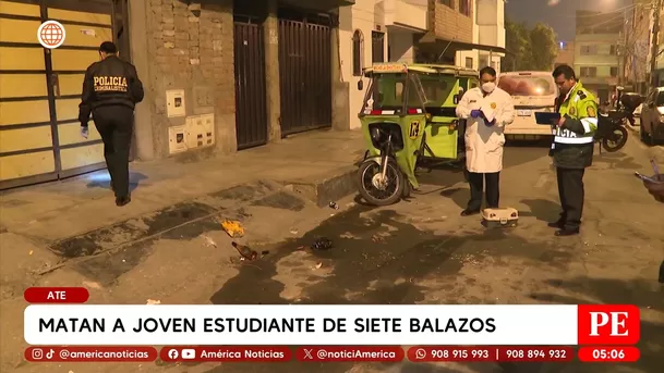 Matan a estudiante de siete balazos en el distrito de Ate. Foto: América Noticias