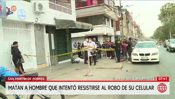 Matan a hombre por resistirse al robo de su celular en San Martín de Porres. Foto: América Noticias