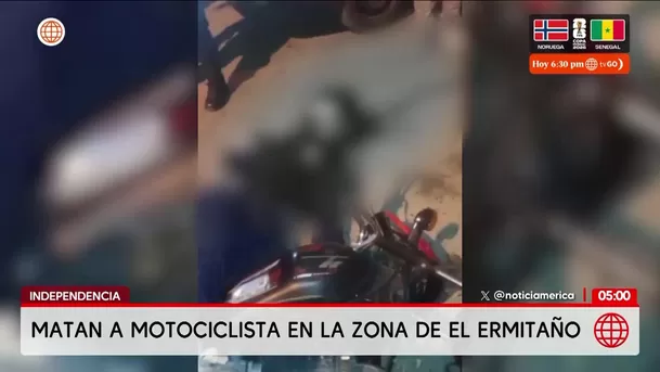 Matan a motociclista de varios disparos en Independencia. Foto: América Noticias Matan a motociclista de varios disparos en Independencia. Foto: América Noticias
