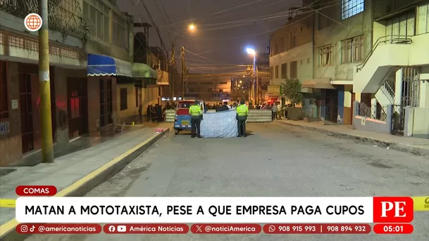 Matan a mototaxista en Comas pese a pago de cupos extorsivos. Foto: América Noticias Matan a mototaxista en Comas pese a pago de cupos extorsivos. Foto: América Noticias