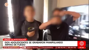 Menores de edad se graban con armas de fuego en SJL. Foto y video: América TV