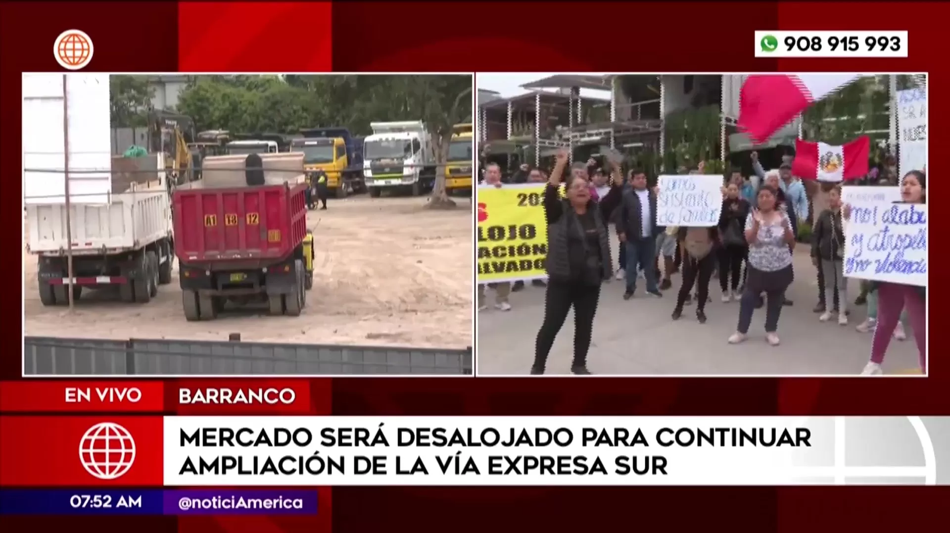 Mercado será desalojado para continuar ampliación de la Vía Expresa Sur, en Barranco. Foto: América Noticias