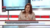 La vicepresidenta del Perú opinó sobre las elecciones regionales y municipales. Foto: captura de TV