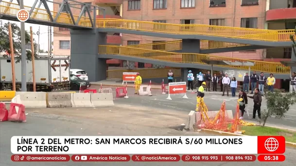 Línea 2 del Metro: San Marcos recibirá 60 millones de soles por terreno. Foto: América Noticias Línea 2 del Metro: San Marcos recibirá 60 millones de soles por terreno. Foto: América Noticias