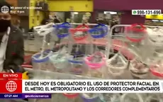 Metro de Lima: Vendedores ofrecen protectores faciales en exteriores de estaciones - Noticias de vendedor