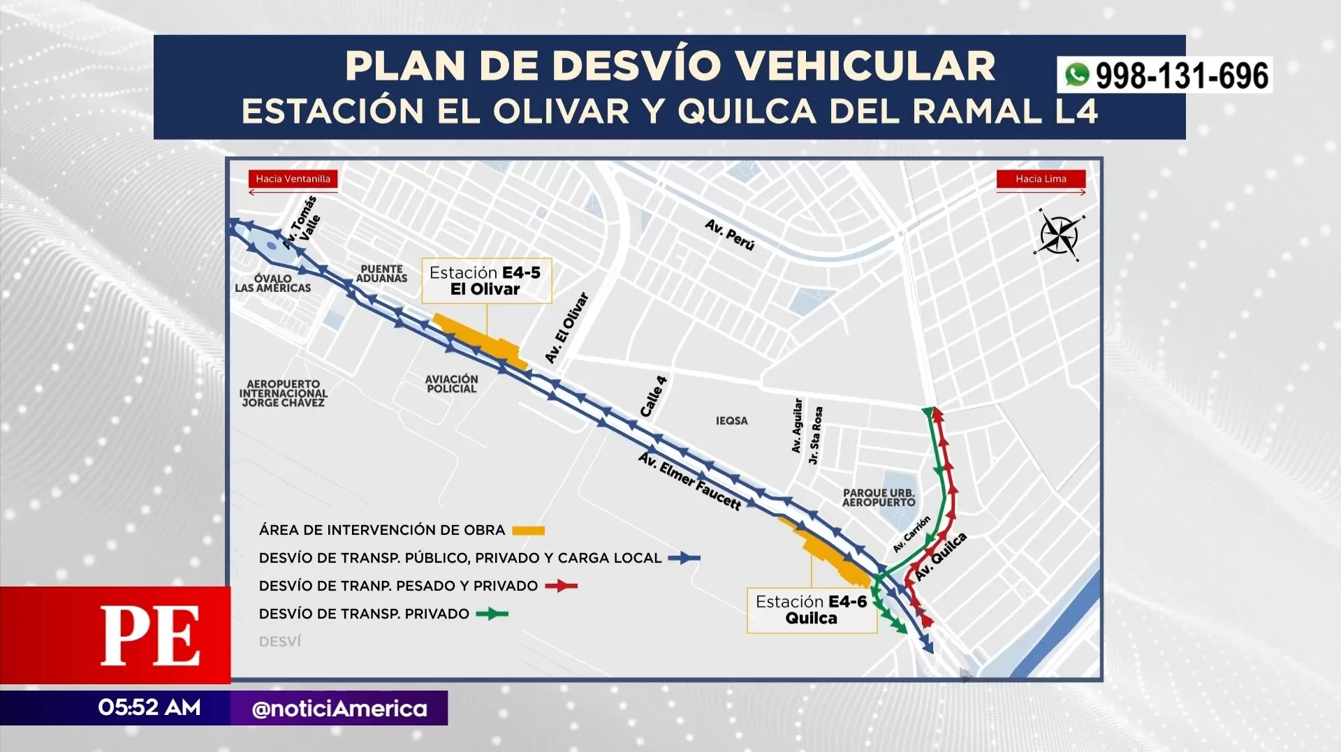 Desvío vehicular en avenida Faucett. Foto: América Noticias