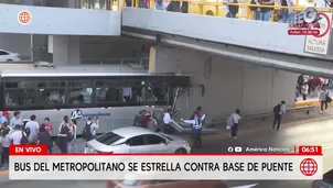 Bus del Metropolitano impacta base de puente en estación México y deja al menos cuatro heridos / Video: América Noticias