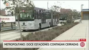 Metropolitano: doce estaciones de la ampliación norte no operan/ Video y Foto: América Noticias