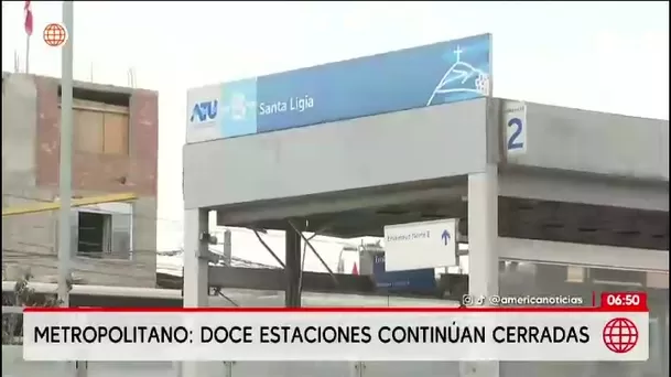 Doce estaciones de la ampliación norte del Metropolitano permanecen cerradas/ América Noticias Doce estaciones de la ampliación norte del Metropolitano permanecen cerradas/ América Noticias