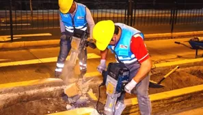 Obras en la vía del Metropolitano. Foto: Andina