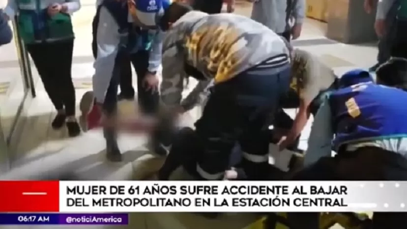 Metropolitano: Mujer de 61 años sufrió accidente en Estación Central