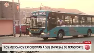 Los Mexicanos extorsionan a seis empresas de transporte