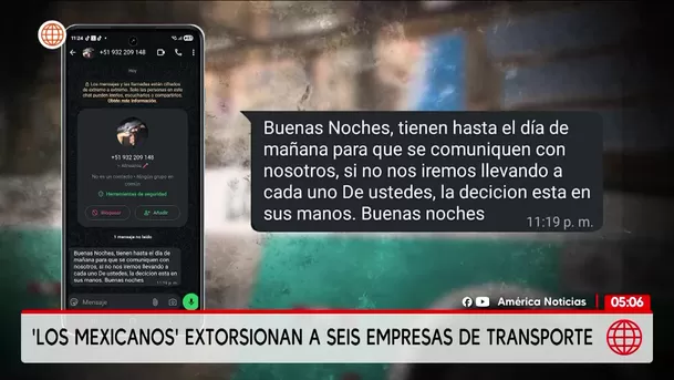 Los Mexicanos extorsionan a seis empresas de transporte. Foto: América Noticias