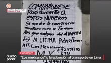 Banda criminal “Los Mexicanos” extorsiona a empresas de transporte en Lima, cobrando hasta S/ 22,900 diarios. Video: Cuarto Poder
