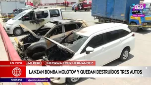 Ataque a vehículo en Mi Perú. Foto y video: América Noticias