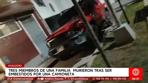 Tres miembros de una familia murieron tras ser atropellados en Ayacucho. Foto: América Noticias